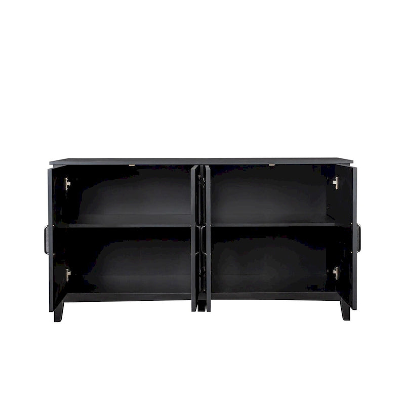 Bahut marron / noir / blanc avec 4 portes et 4 étagères — 1 unité