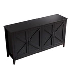Bahut marron / noir / blanc avec 4 portes et 4 étagères — 1 unité