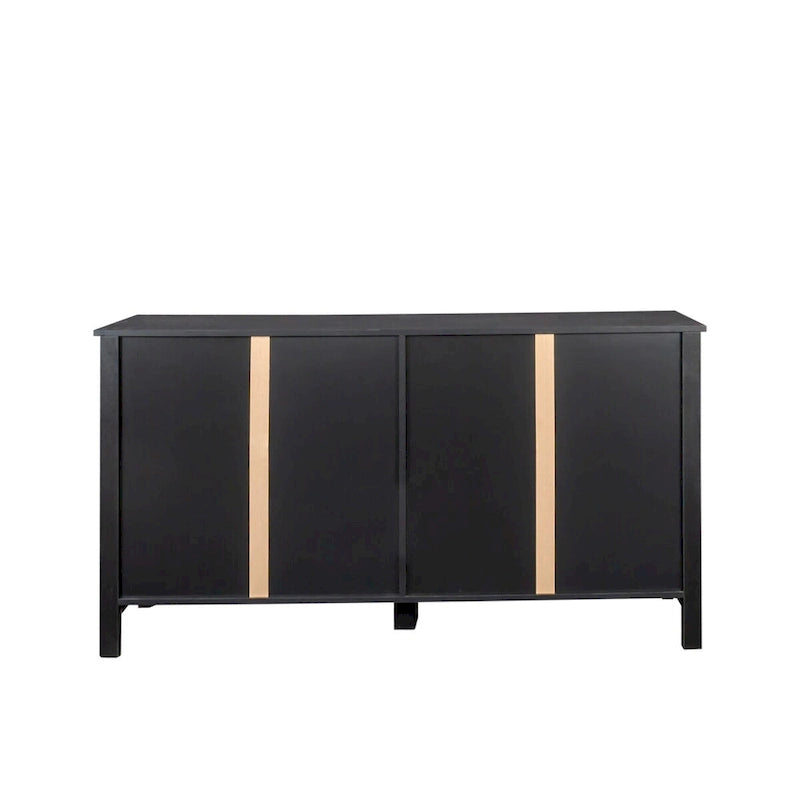 Bahut marron / noir / blanc avec 4 portes et 4 étagères — 1 unité