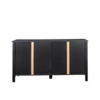 Bahut marron / noir / blanc avec 4 portes et 4 étagères — 1 unité