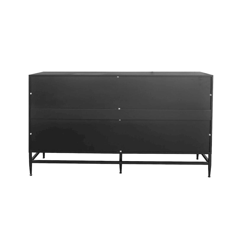 Meuble de rangement noir à 2 niveaux et 4 portes