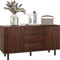 Buffet rustique marron avec 3 tiroirs et 2 placards