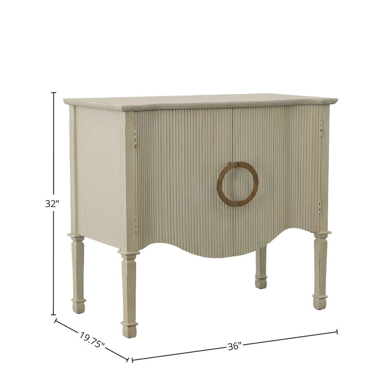 Buffet 2 portes gris, crème vieilli, simple