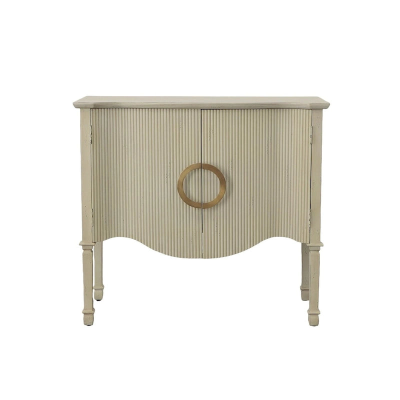 Buffet 2 portes gris, crème vieilli, simple