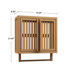 Meuble de salle de bain mural en bambou naturel, simple