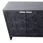 Armoire d'appoint de ferme noire antique à 4 portes