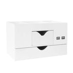 Organisateur de bureau blanc à 5 compartiments avec ports USB, 1 utilisateur
