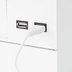 Organisateur de bureau blanc à 5 compartiments avec ports USB, 1 utilisateur
