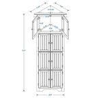 Armoire de rangement haute avec portes – Blanc/Noir, 4 étagères, 2 portes