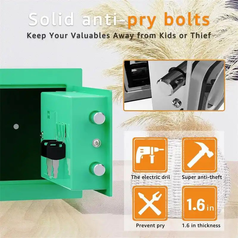 Coffre-fort à clavier électronique – Noir / Vert / Bleu / Rose, utilisateur unique