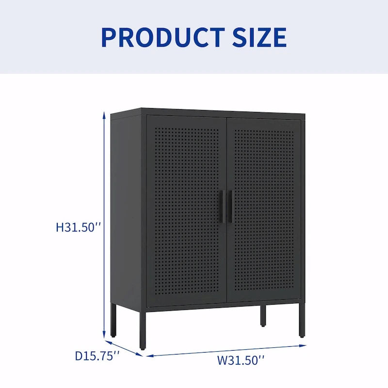 Armoire de rangement verrouillable en acier noir et blanc, 2 portes, 2 étagères, 1 personne