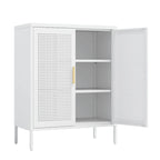 Armoire de rangement verrouillable en acier noir et blanc, 2 portes, 2 étagères, 1 personne