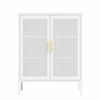 Armoire de rangement verrouillable en acier noir et blanc, 2 portes, 2 étagères, 1 personne