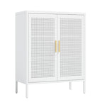 Armoire de rangement verrouillable en acier noir et blanc, 2 portes, 2 étagères, 1 personne