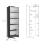 Bibliothèque à double armoire à 5 étagères de 188 cm de large, beige/multicolore/noir/blanc, lot de 3