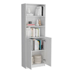 Bibliothèque à double armoire à 5 étagères de 188 cm de large, beige/multicolore/noir/blanc, lot de 3
