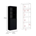 Bibliothèque à double armoire à 5 étagères de 188 cm de large, beige/multicolore/noir/blanc, lot de 3
