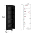 Bibliothèque à double armoire à 5 étagères de 188 cm de large, beige/multicolore/noir/blanc, lot de 3