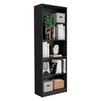 Bibliothèque à double armoire à 5 étagères de 188 cm de large, beige/multicolore/noir/blanc, lot de 3