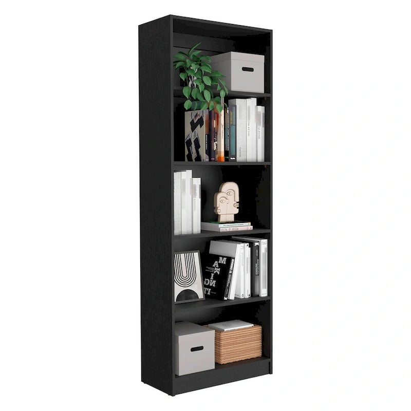 Bibliothèque à double armoire à 5 étagères de 188 cm de large, beige/multicolore/noir/blanc, lot de 3