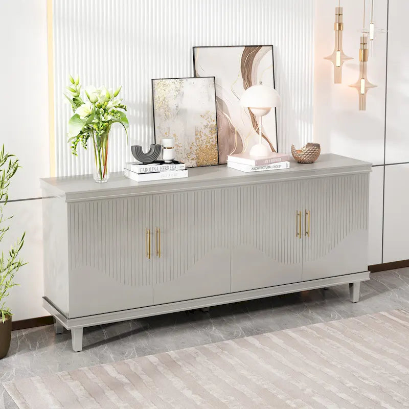Armoire de rangement 4 portes, Champagne/Bleu, Convient pour 1 à 2 utilisateurs