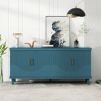Armoire de rangement 4 portes, Champagne/Bleu, Convient pour 1 à 2 utilisateurs