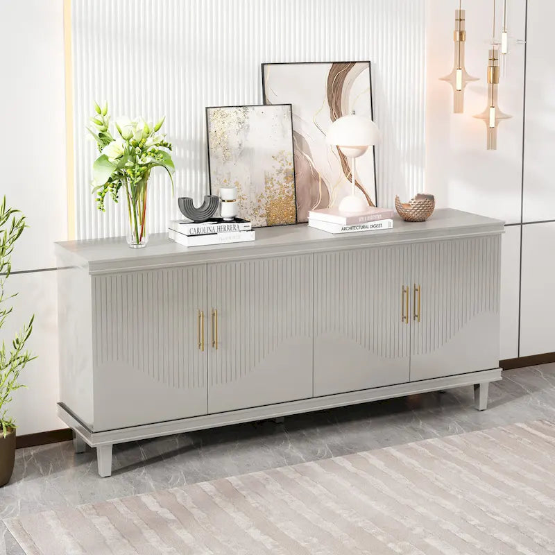 Armoire de rangement 4 portes, Champagne/Bleu, Convient pour 1 à 2 utilisateurs