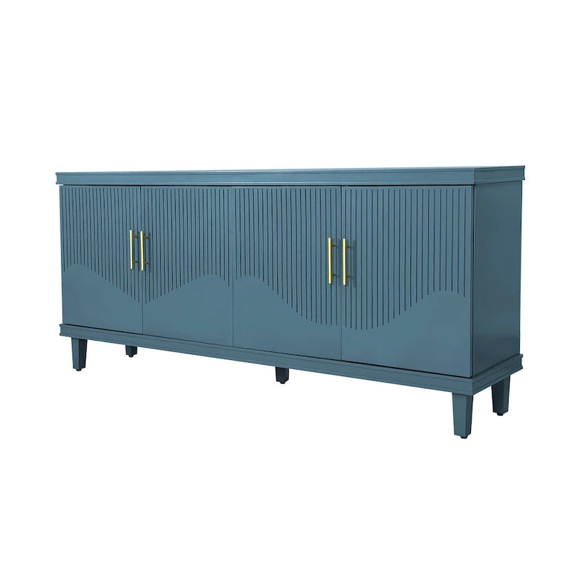 Armoire de rangement 4 portes, Champagne/Bleu, Convient pour 1 à 2 utilisateurs