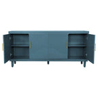 Armoire de rangement 4 portes, Champagne/Bleu, Convient pour 1 à 2 utilisateurs