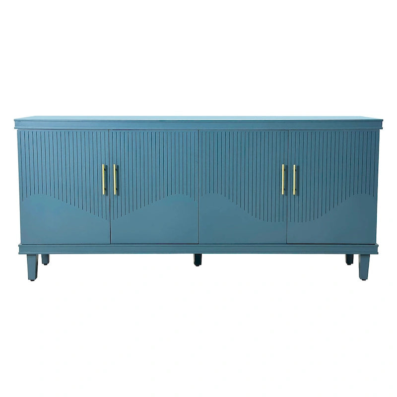 Armoire de rangement 4 portes, Champagne/Bleu, Convient pour 1 à 2 utilisateurs