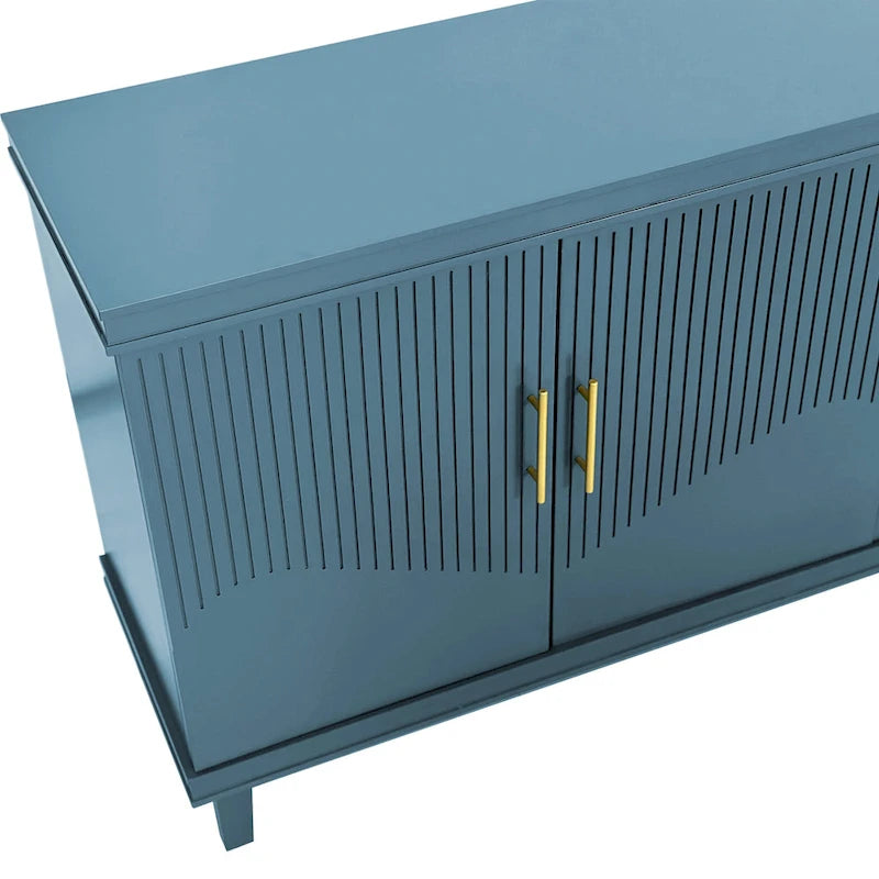 Armoire de rangement 4 portes, Champagne/Bleu, Convient pour 1 à 2 utilisateurs