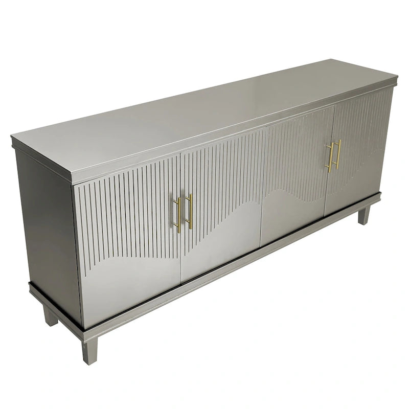 Armoire de rangement 4 portes, Champagne/Bleu, Convient pour 1 à 2 utilisateurs