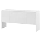 Buffet 4 portes de 152 cm, Crème/Blanc, Étagères réglables, 2 côtés d'assise