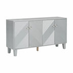 Meuble de rangement géométrique 4 portes noir/argent