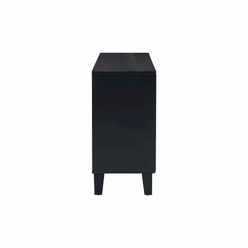 Meuble de rangement géométrique 4 portes noir/argent