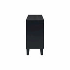 Meuble de rangement géométrique 4 portes noir/argent