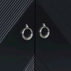Meuble de rangement géométrique 4 portes noir/argent