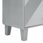 Meuble de rangement géométrique 4 portes noir/argent