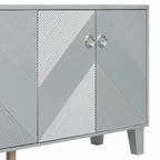 Meuble de rangement géométrique 4 portes noir/argent