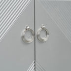 Meuble de rangement géométrique 4 portes noir/argent
