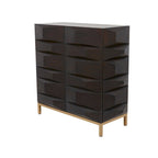 Meuble de rangement géométrique marron – 2/4 portes, 1 étagère, assemblage par 1 à 2 personnes