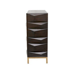 Meuble de rangement géométrique marron – 2/4 portes, 1 étagère, assemblage par 1 à 2 personnes