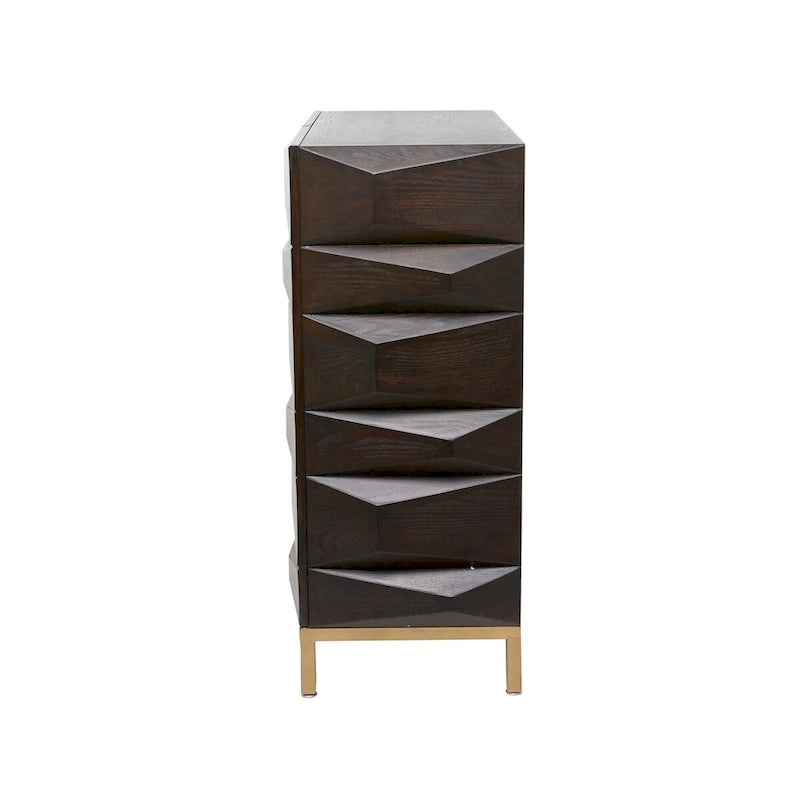 Meuble de rangement géométrique marron – 2/4 portes, 1 étagère, assemblage par 1 à 2 personnes
