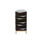 Meuble de rangement géométrique marron – 2/4 portes, 1 étagère, assemblage par 1 à 2 personnes