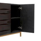 Meuble de rangement géométrique marron – 2/4 portes, 1 étagère, assemblage par 1 à 2 personnes