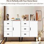 Armoire de rangement en rotin avec 3 tiroirs, coloris blanc / gris / naturel / marron rustique — Lot de 2