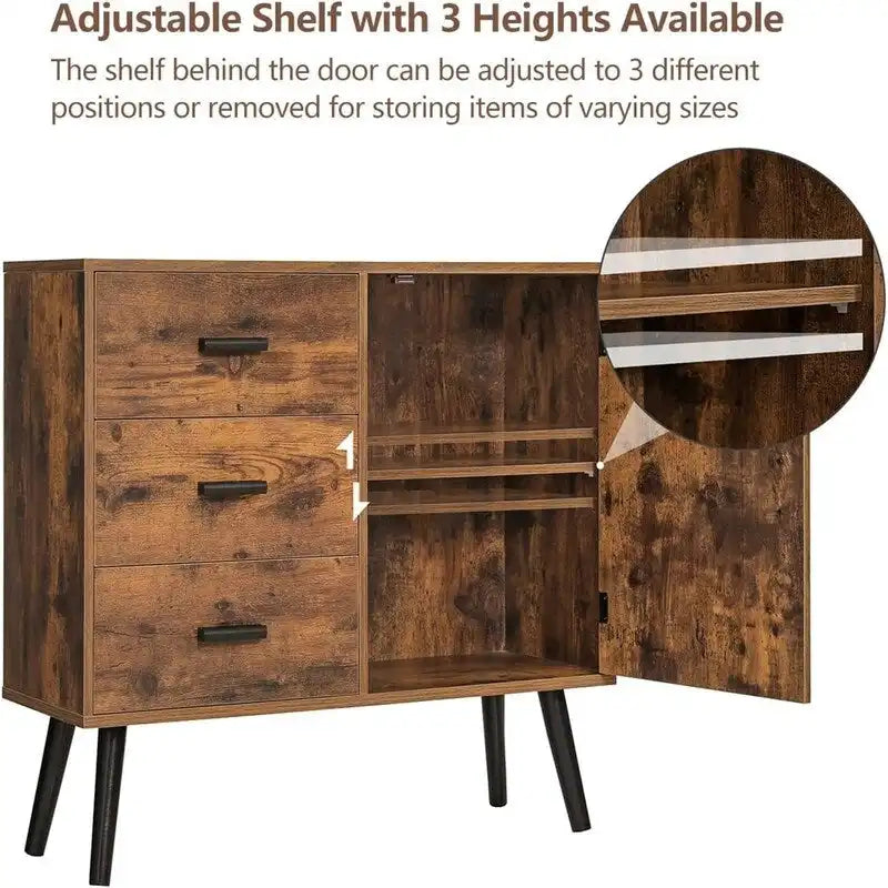 Armoire de rangement en rotin avec 3 tiroirs, coloris blanc / gris / naturel / marron rustique — Lot de 2