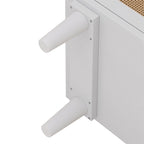 Commode en rotin blanc à 6 tiroirs, rangement de chambre pour 1-2 personnes