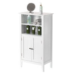 Meuble de rangement simple pour salle de bain, finition bois blanc