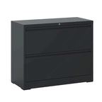 Classeur latéral en acier noir/blanc à 2 tiroirs avec serrure – Moderne, 1 utilisateur